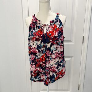 Rose & Olive Women's Blouse Colorful Size Medium Pink Blue Floral